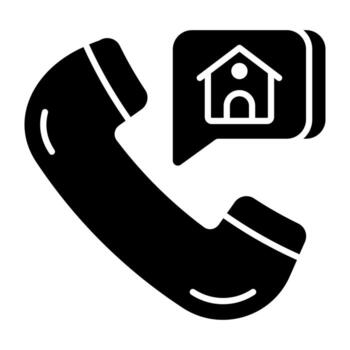 Conceptual solid design icon of property call vector