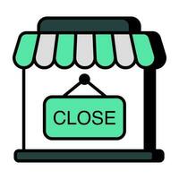 Editable design icon of shop close board vector