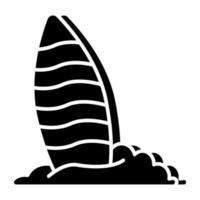 Adventure board icon, trendy design of surfboard vector