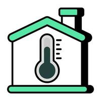 Home temperature icon, editable vector