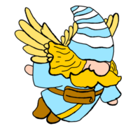 Cute Angel Gnome Cartoon With Flying With Transparent Background png