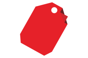 Blank Red Label Tag With Transparent Background png