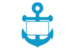 Blau Marine Anker Logo Symbol mit transparent Hintergrund png