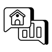 Modern design icon of property chat vector