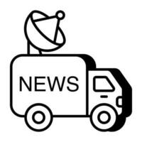 An editable design icon of news van vector