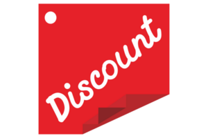 Red Discount Label Tag With Transparent Background png
