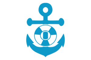 Blau Marine Anker Logo Symbol mit transparent Hintergrund png