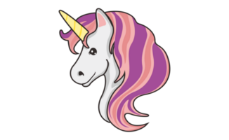 Cartoon Unicorn Head On Transparent Background png