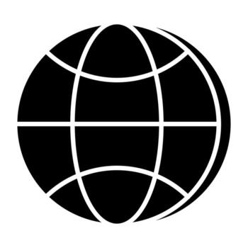 Globe icon in solid design vector