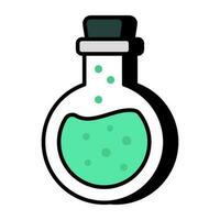 An editable design icon of chemical flask, experiment vector