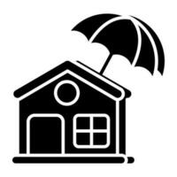 Editable design icon of home insurance vector