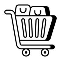 icono de carrito de compras, vector editable