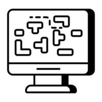 A linear design, icon of computer game vector
