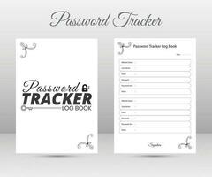 Password and website information tracker Notebook interior. vector