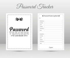 Log book interior template. Password tracker notebook interior. Website information tracker. vector