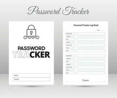 Log book interior template. Password tracker notebook interior. Website information tracker. vector