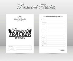 Website password tracker logbook. Kdp  interior. vector