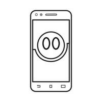 Smartphone icon in line art technique vector