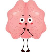 frightened character brain vector