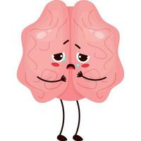 cartoon character brain crying vector