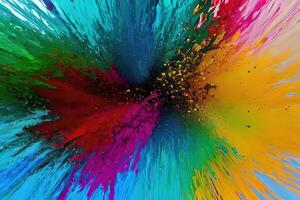 Abstract splash of colorful paint - photo