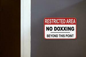 Restricted Area, no doxxing beyond this point photo