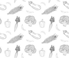 Vector seamless pattern of hand drawn vegetable