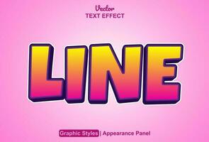 line text effect with pink graphic style and editable. vector