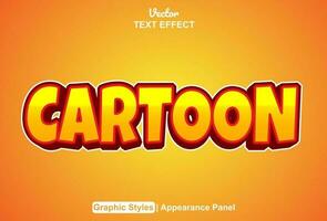 cartoon text effect with orange graphic style and editable. vector