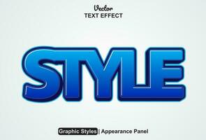 style text effect with blue color and editable. vector