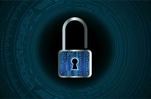 Modern Cybersecurity Technology Background with padlock vector