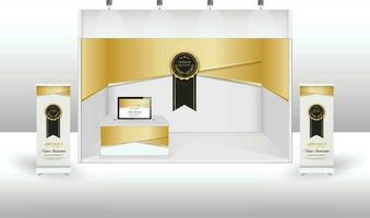 stand backdrop display business exhibition template design. mock up promotion banner backdrop equipment. vector. vector