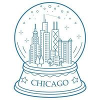 Chicago snow globe vector illustration