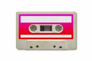 Vintage audio cassette on a white background photo