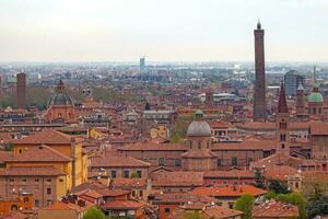 Aerial view of Bologna in Italy photo
