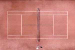 Clay tennis court from above photo