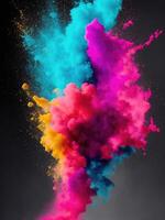 Abstract explosion of colorful paint - photo