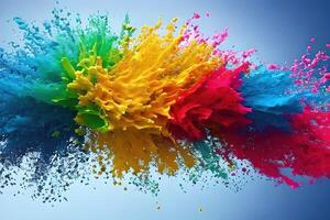 Abstract splash of colorful paint - photo