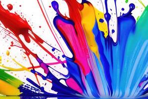 Abstract splash of colorful paint - photo