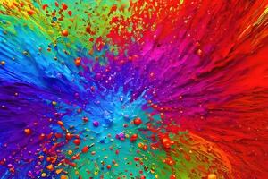 Abstract splash of colorful paint - photo