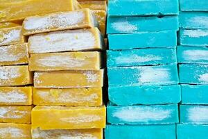 Stack of Turkish soaps for sale photo