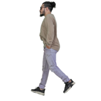 hombre poses saltando Rizado pelo sin antecedentes png