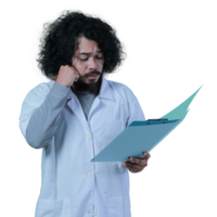 asian male scientist expression holding file png