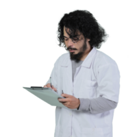 asian male scientist expression holding file png