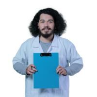 asian male scientist expression holding file png