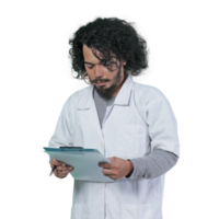 asian male scientist expression holding file png