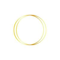 Round gold metallic vector frame isolated on white background. Minimalistic geometric frame, beautiful decor.
