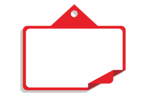 Blank Red Label Tag Sale With Transparent Background png