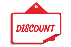 Red Label Tag Sale Discount With Transparent Background png