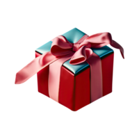 3d hacer de regalo caja atado con rosado arco cinta icono. png